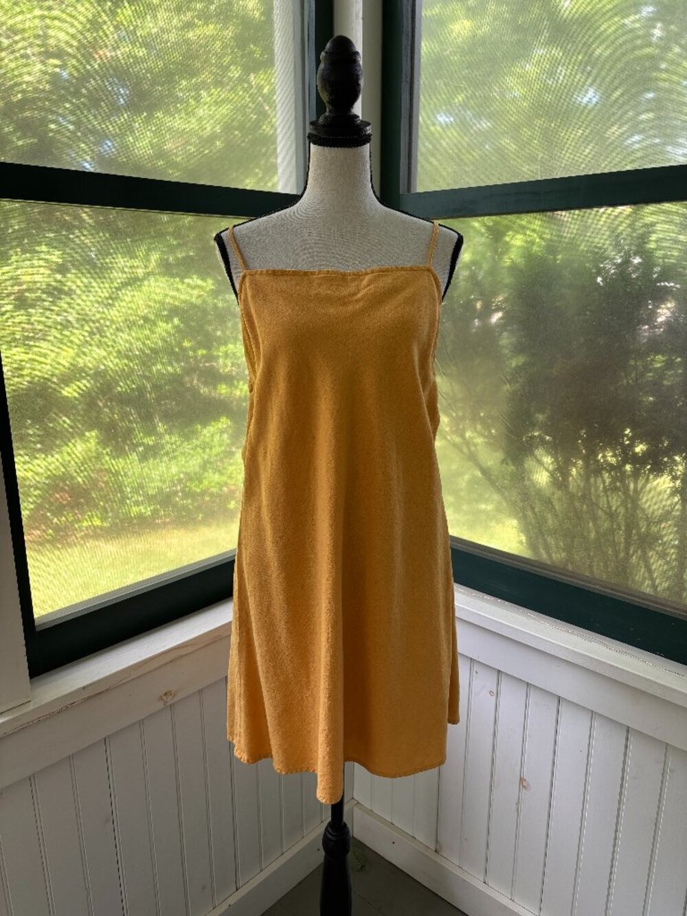 Abercrombie & Fitch Linen Blend Mini Dress | Marigold | Size XL | Like New